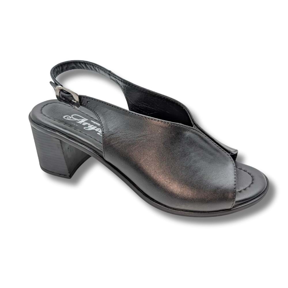 Flore - Hakiki Deri Kadın Topuklu Sandalet - Flore - SİYAH - 37