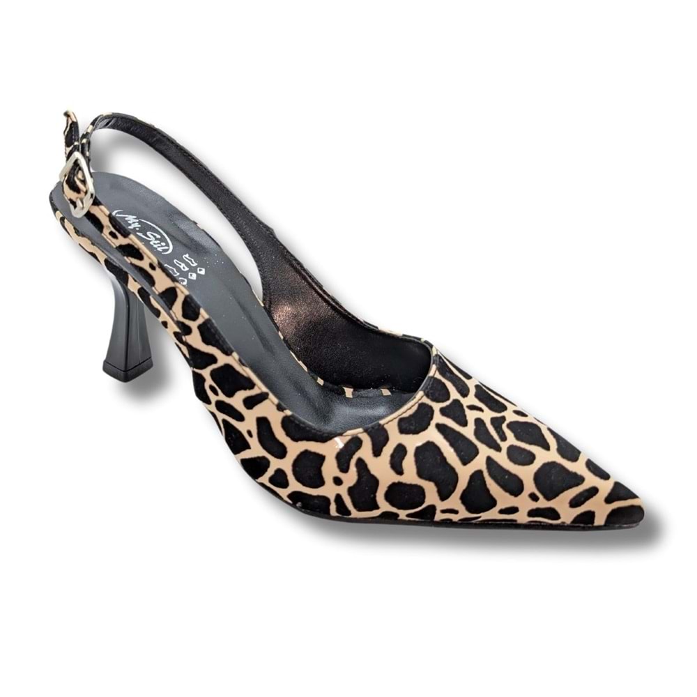 Hildegard - Arkası Açık Stiletto - Hildegard - LEOPAR - 37