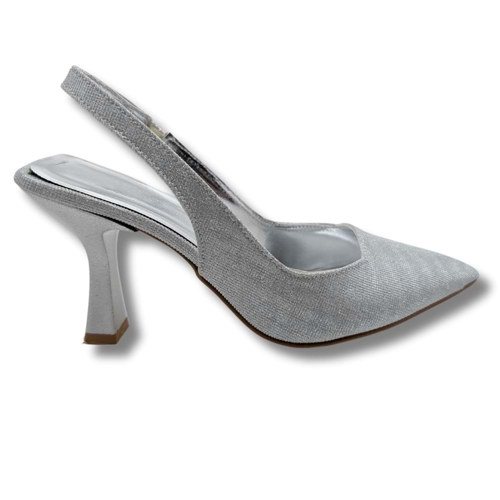 Ysabella | Arkası Açık Abiye Stiletto - Ysabella - GÜMÜŞ - 40