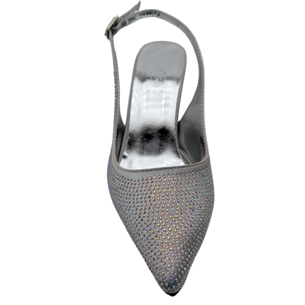 Christine | Taşlı Arkası Açık Stiletto - Christine - GÜMÜŞ - 40