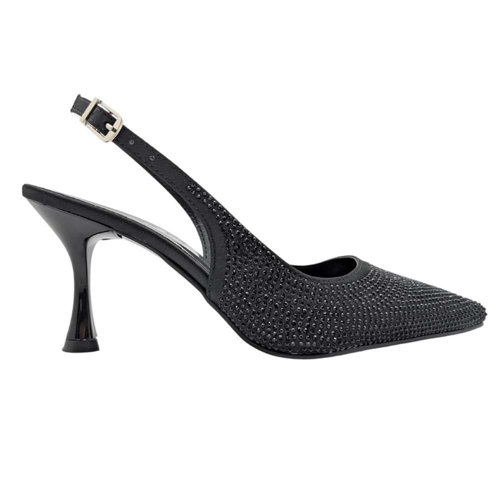 Christine | Taşlı Arkası Açık Stiletto - Christine - SİYAH - 40