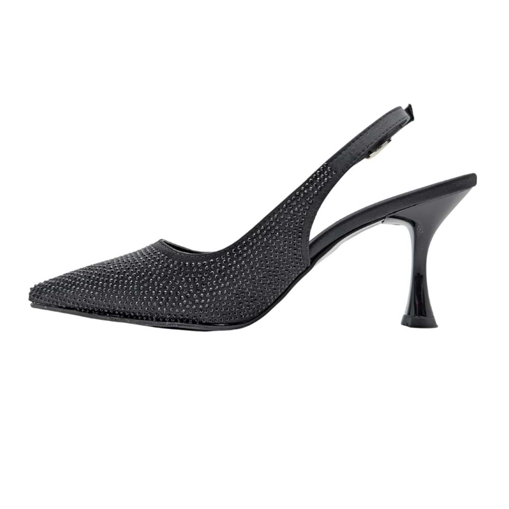 Christine | Taşlı Arkası Açık Stiletto - Christine - SİYAH - 40