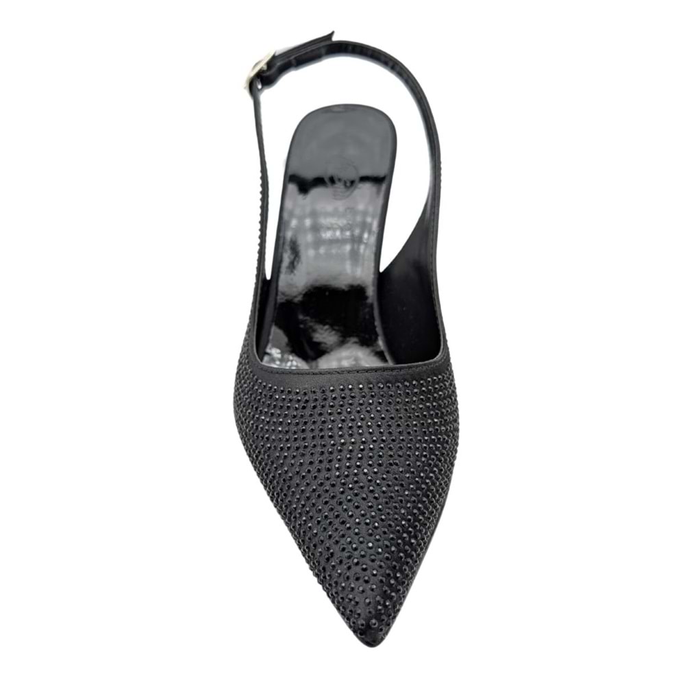 Christine | Taşlı Arkası Açık Stiletto - Christine - SİYAH - 40