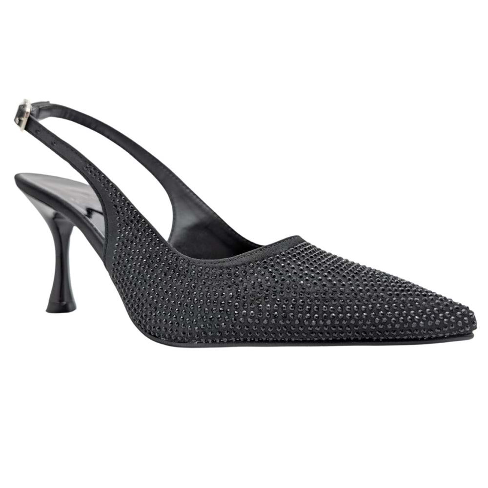 Christine | Taşlı Arkası Açık Stiletto - Christine - SİYAH - 40