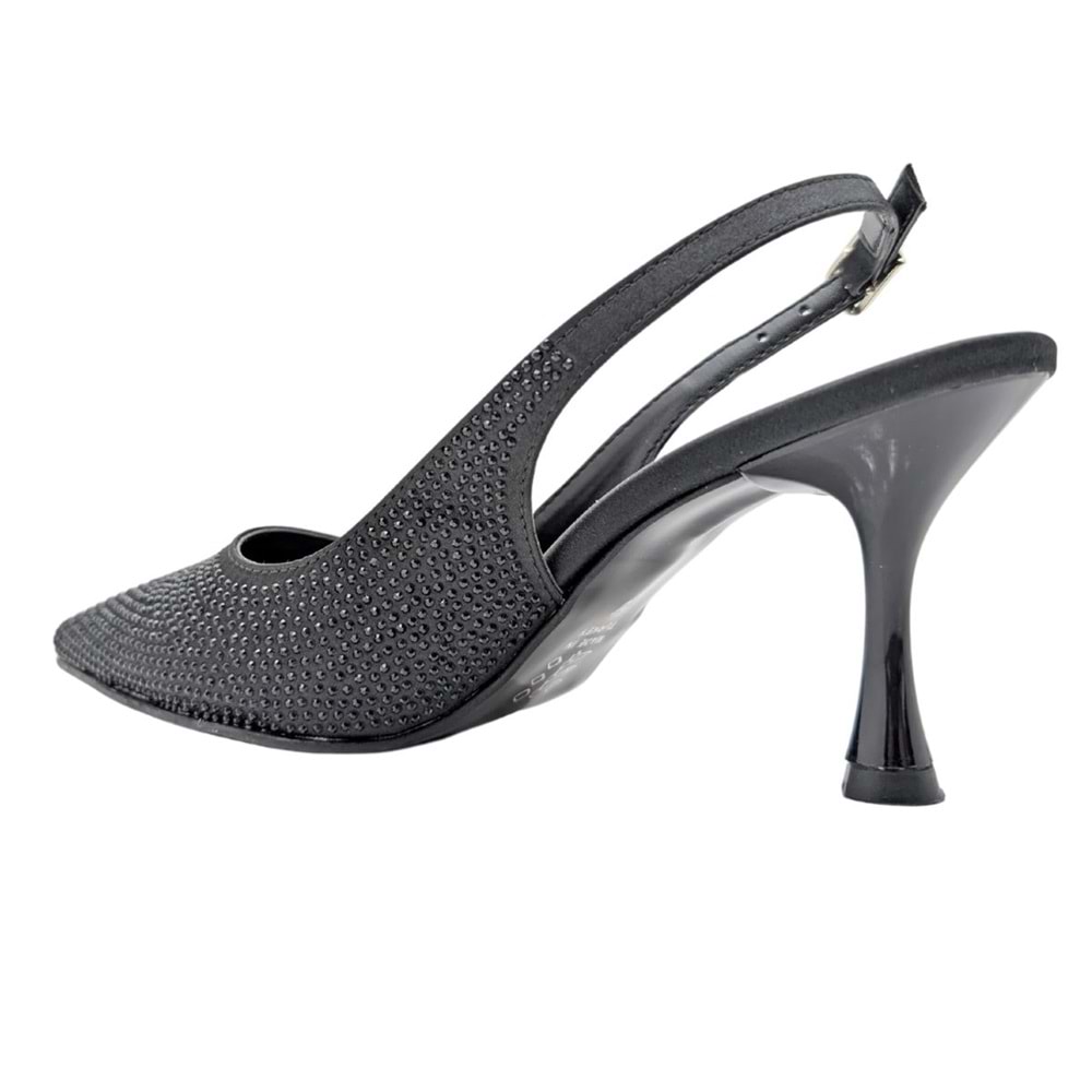 Christine | Taşlı Arkası Açık Stiletto - Christine - SİYAH - 40