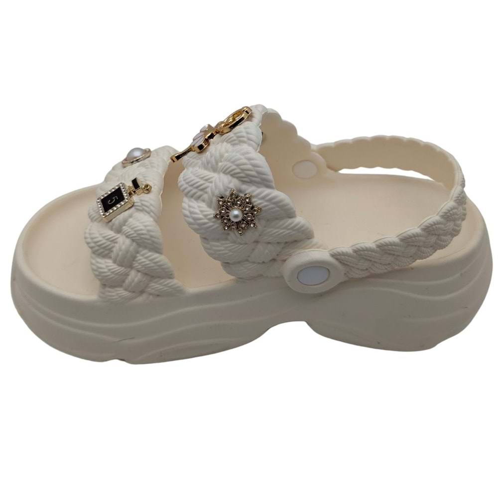 FloraFlex | Kadın Eva Lastik Sandalet - FloraFlex - BUZ GRİ - 37