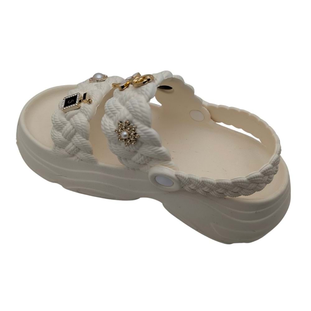 FloraFlex | Kadın Eva Lastik Sandalet - FloraFlex - BUZ GRİ - 37