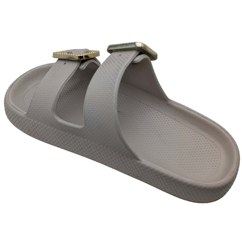 PalmPace | Kadın Eva Lastik Çift Tokalı Terlik - PalmPace - BEJ - 36