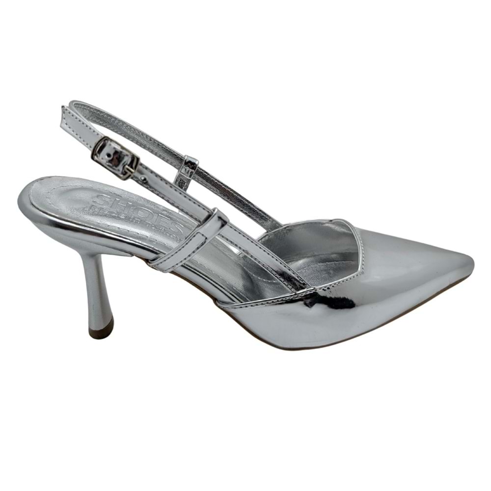 Zenna | Kadın Arkası Açık Stiletto - ÇİĞDEM KUNDURA - Zenna - GÜMÜŞ - 40