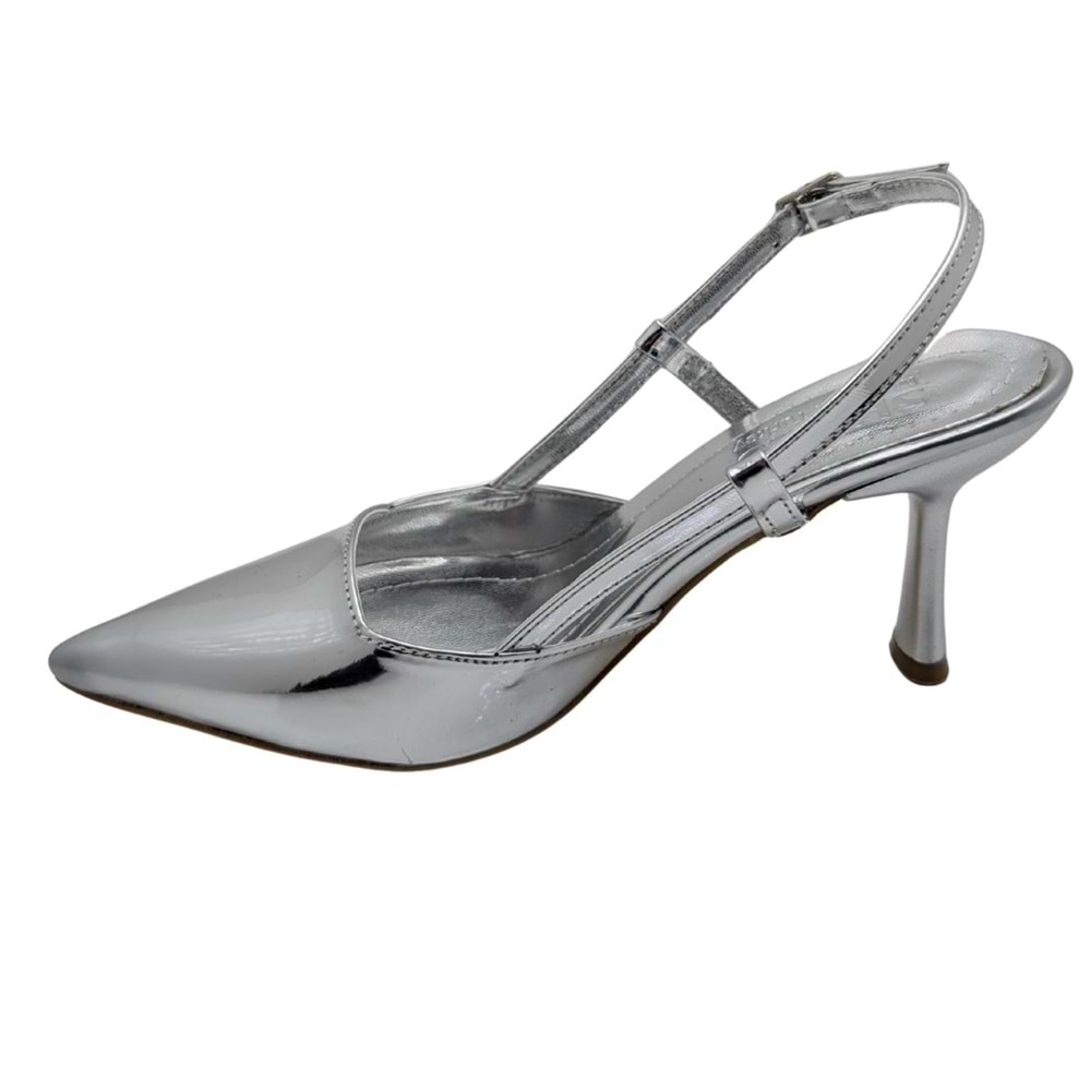 Zenna | Kadın Arkası Açık Stiletto - ÇİĞDEM KUNDURA - Zenna - GÜMÜŞ - 40