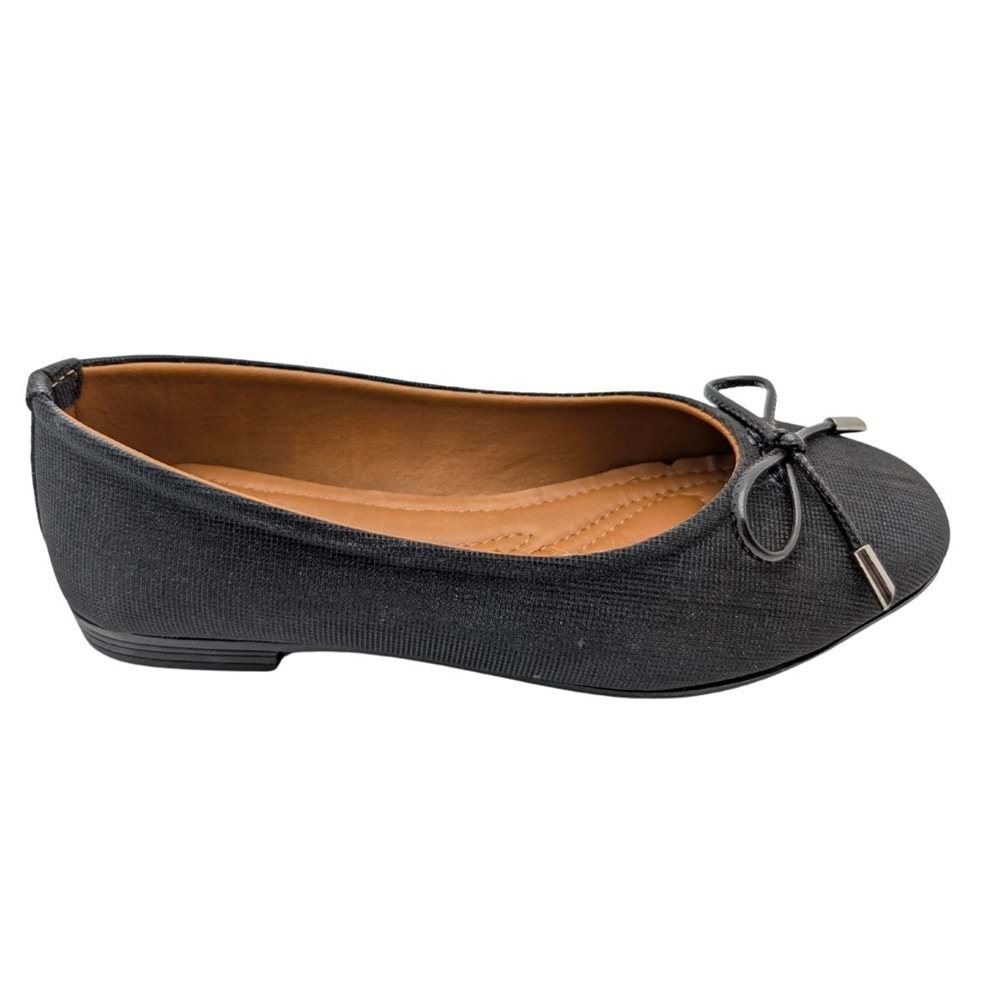 Urselene | Kadın Suni Deri Fiyonklu Babet - BLACK - 36