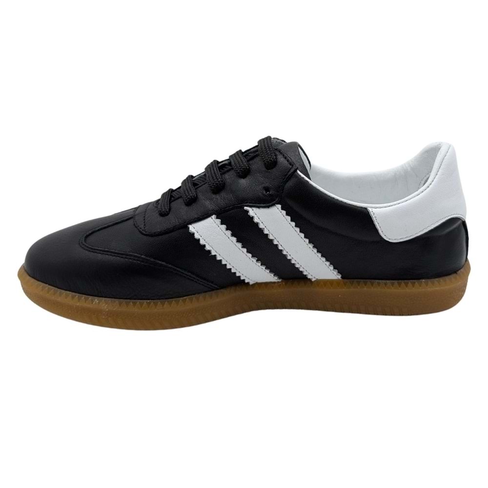 Glisten | Kadın Hakiki Deri Ortopedik Sneaker - SİYAH-BEYAZ - 36