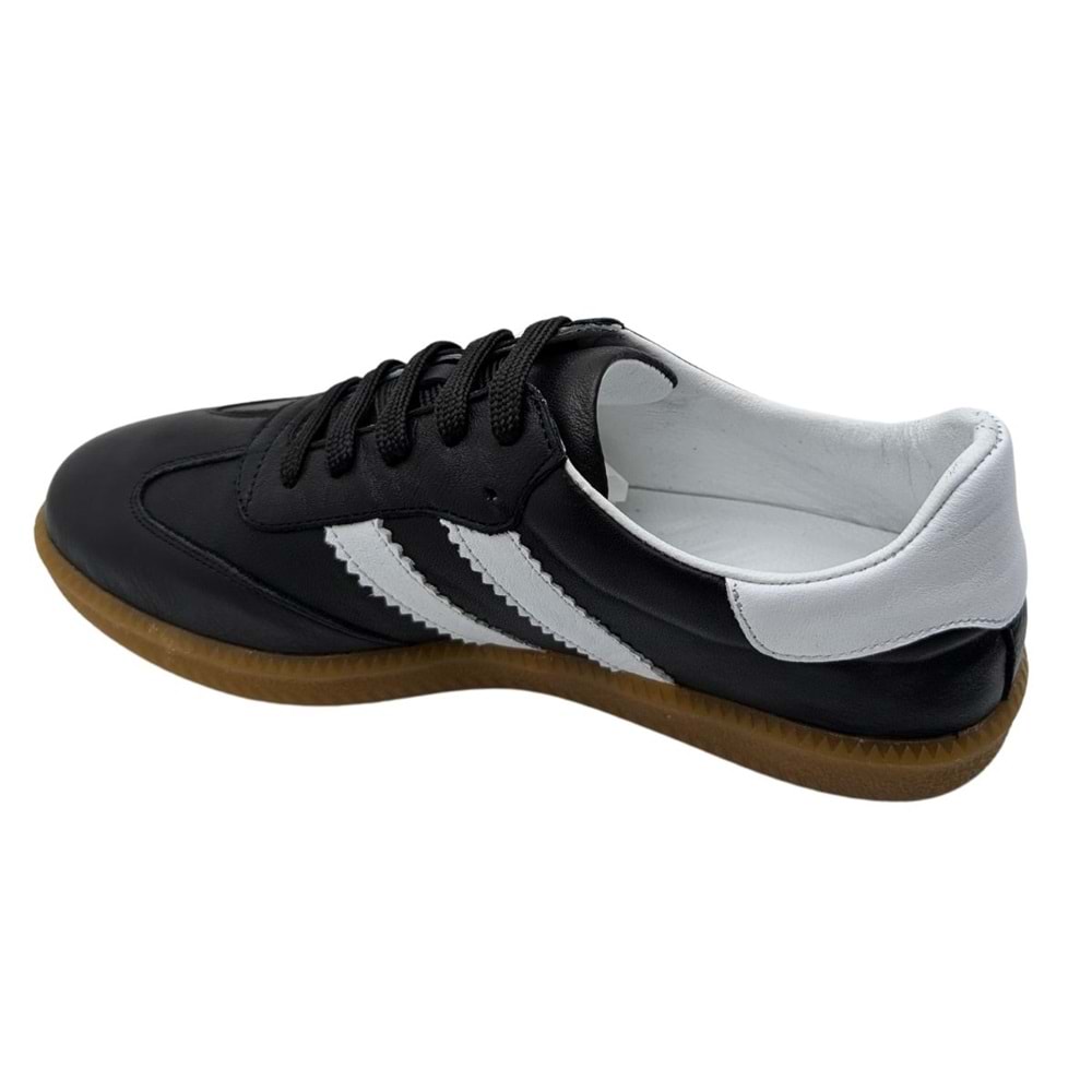 Glisten | Kadın Hakiki Deri Ortopedik Sneaker - SİYAH-BEYAZ - 36
