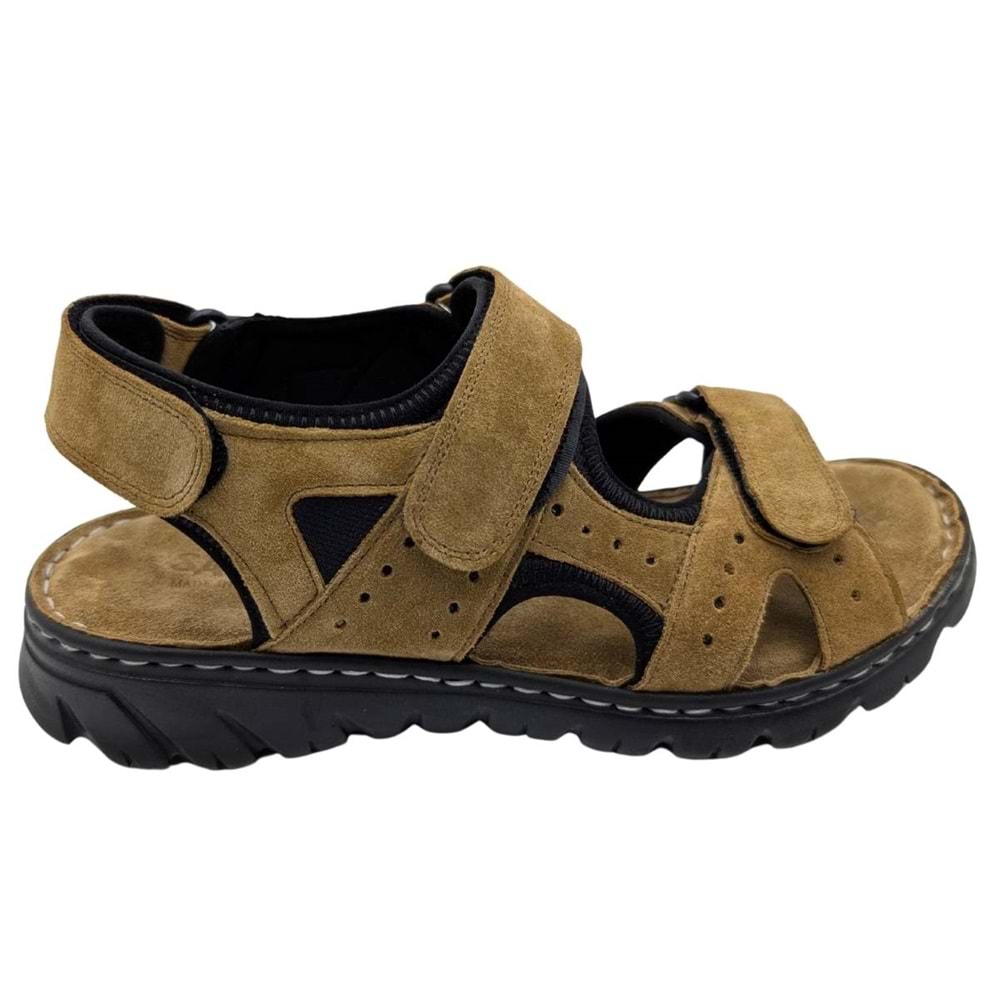 Sayar - 051 | Erkek Hakiki Deri Ortopedik Sandalet - KUM - 40