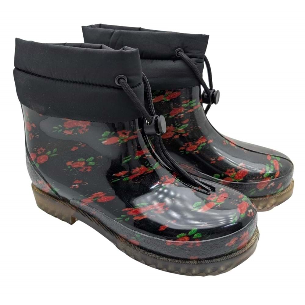 Belle Pluie - Kadın Konçlu Yağmur Çizmesi - KIRMIZI - 40