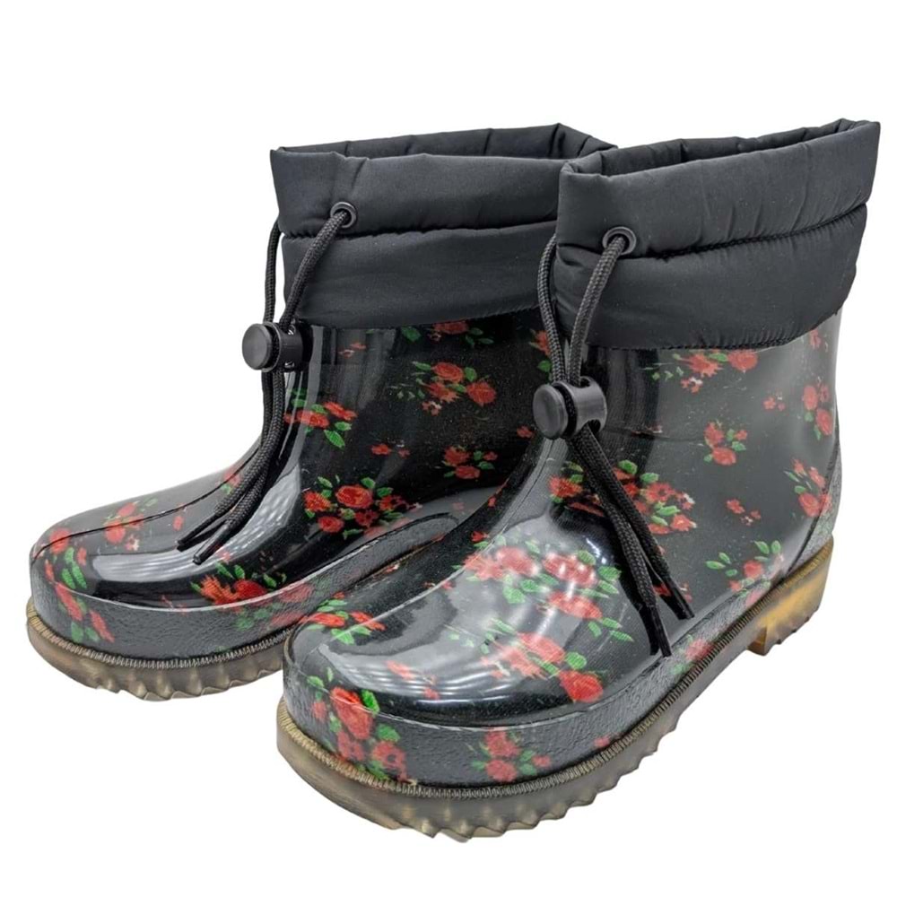 Belle Pluie - Kadın Konçlu Yağmur Çizmesi - KIRMIZI - 40