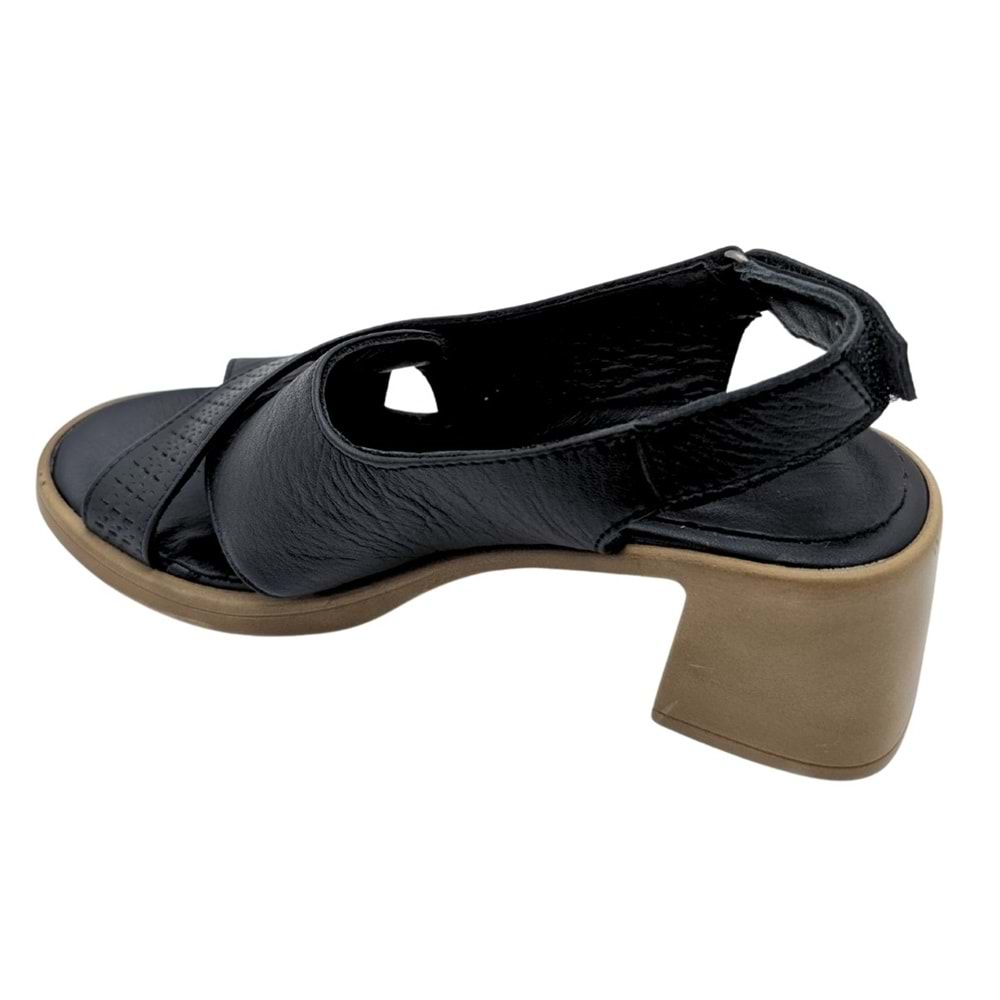 Diamante - Kadın Çapraz Bant Topuklu Sandalet - SİYAH - 40