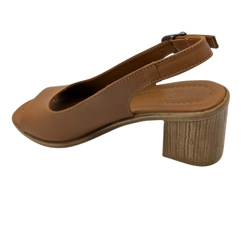 Sabbia - Kadın Topuklu Sandalet - TABA - 40