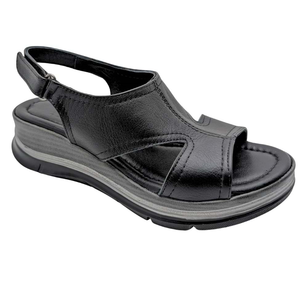 Brisa | Kadın Dolgu Topuklu Sandalet - SİYAH - 40