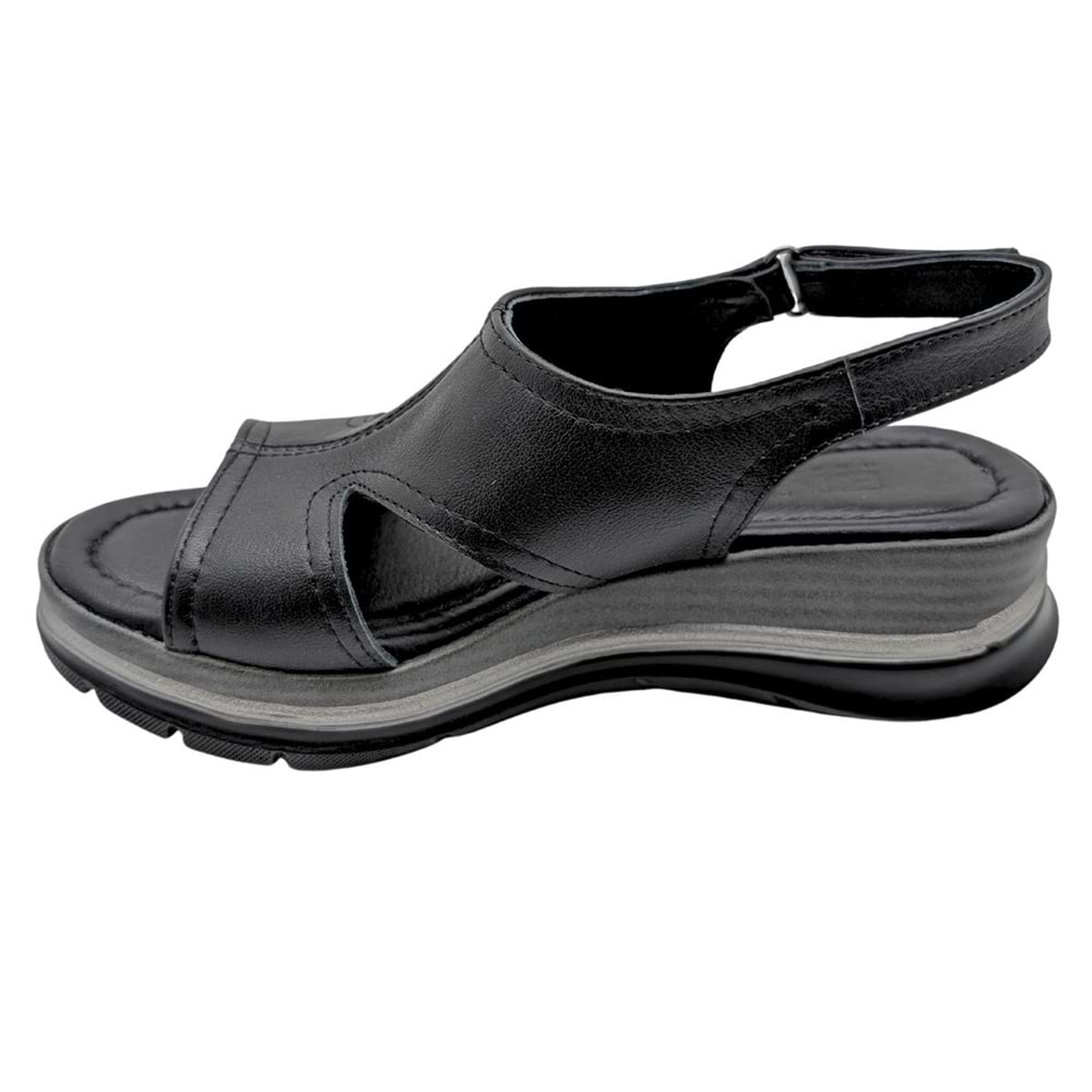Brisa | Kadın Dolgu Topuklu Sandalet - SİYAH - 40