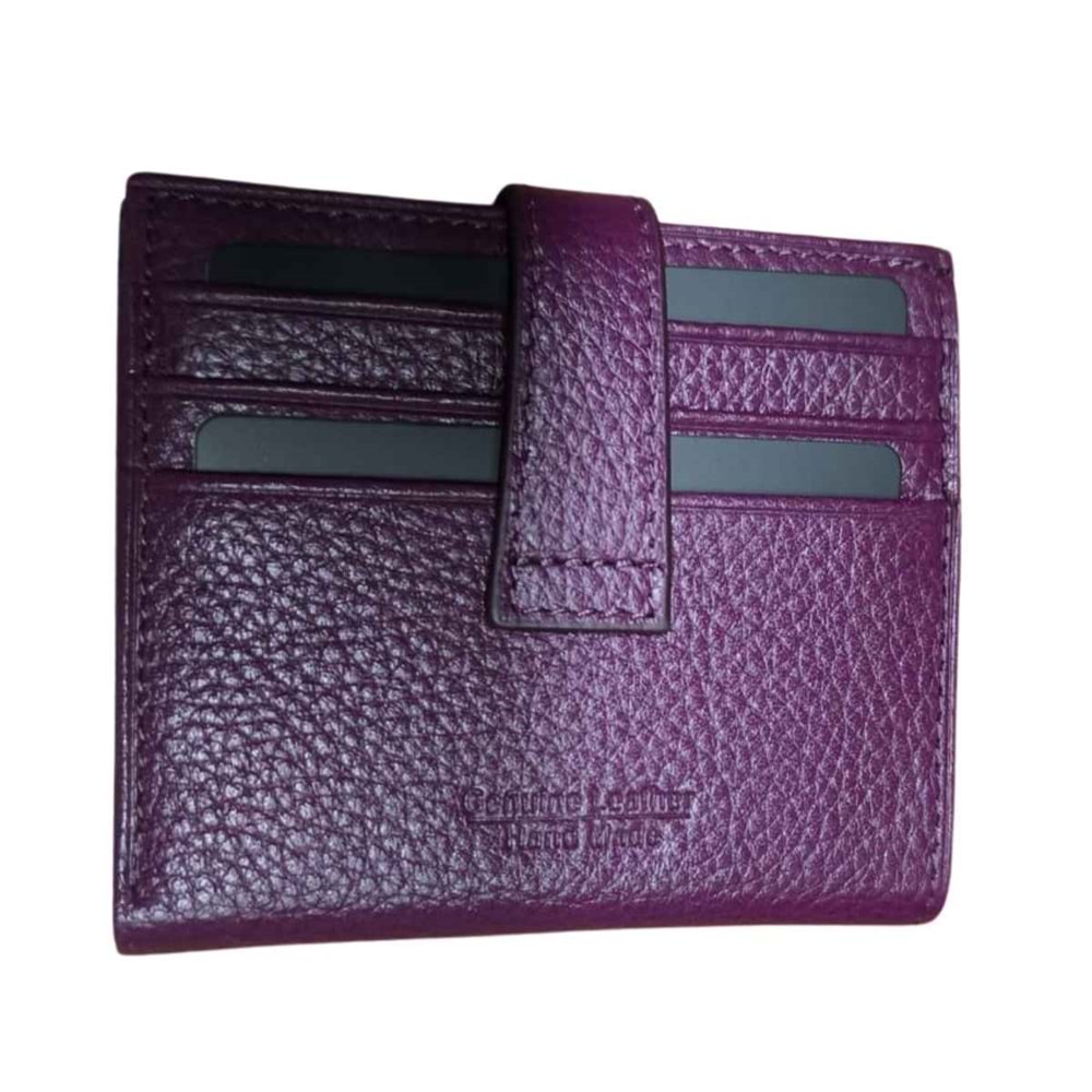 GRANDE - 800 | Hakiki Deri Unisex Cüzdan & Kartlık - MOR - STANDART