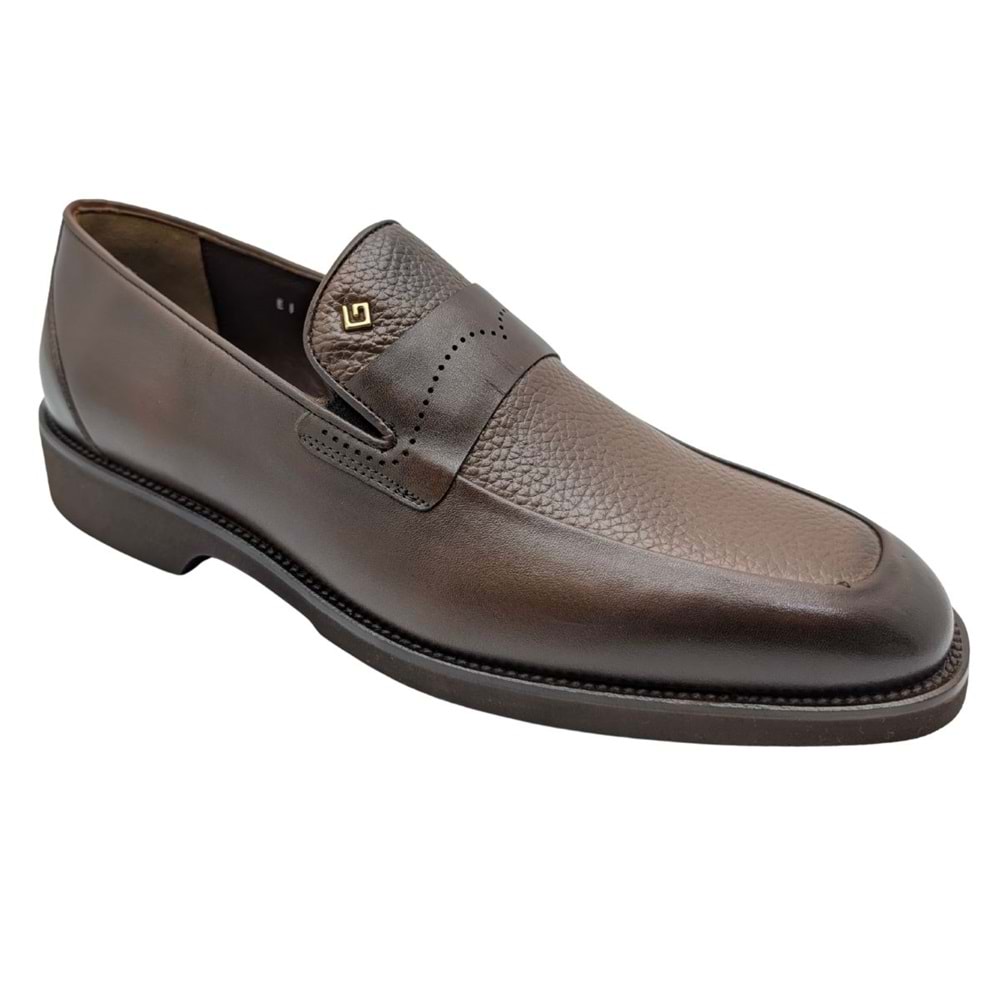 GALLER - 6142 | Hakiki Deri Erkek Klasik Loafer - KAHVERENGİ - 40