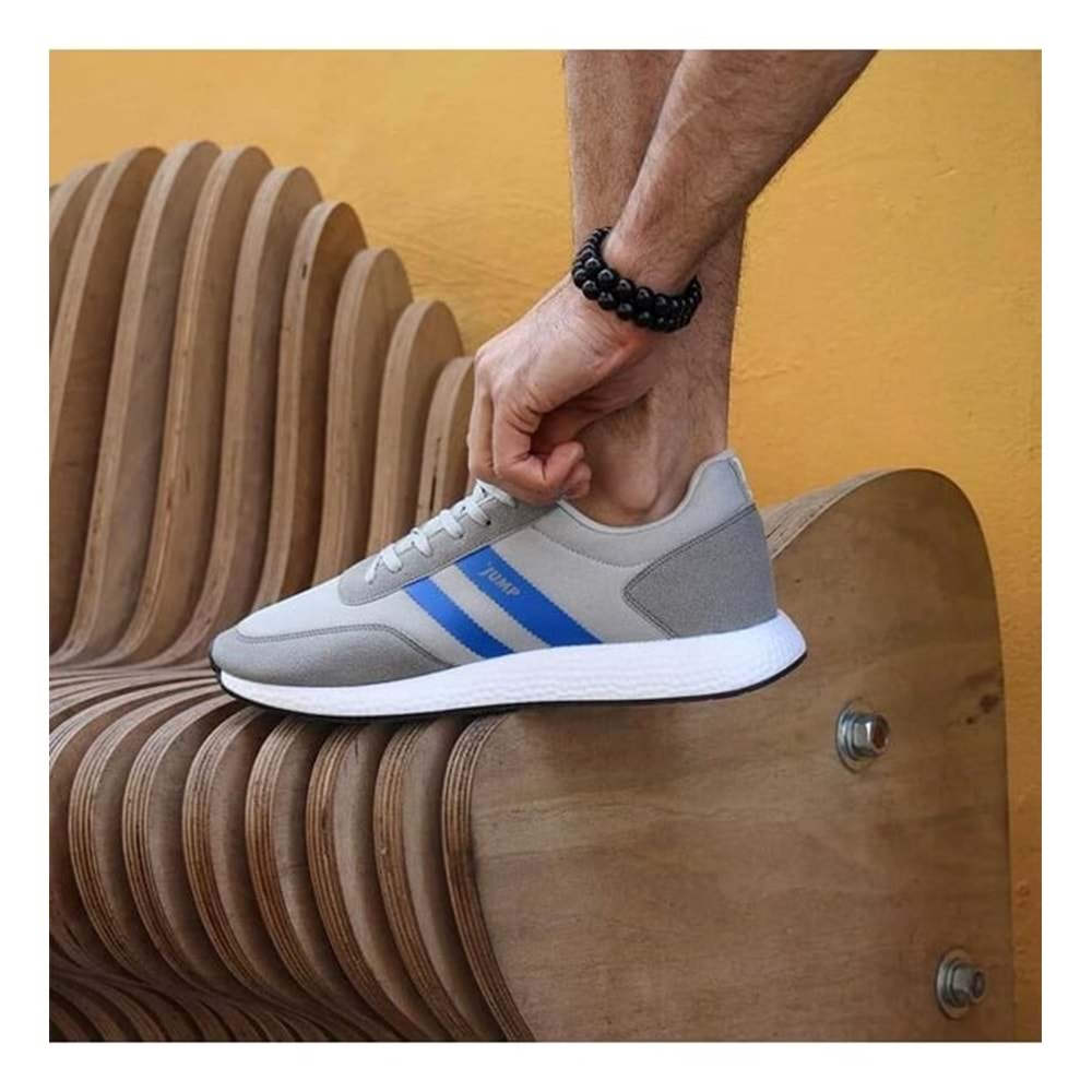 Jump - 26396 | Erkek Spor Ayakkabısı - JUMP - 26396 - GRİ-MAVİ - 40