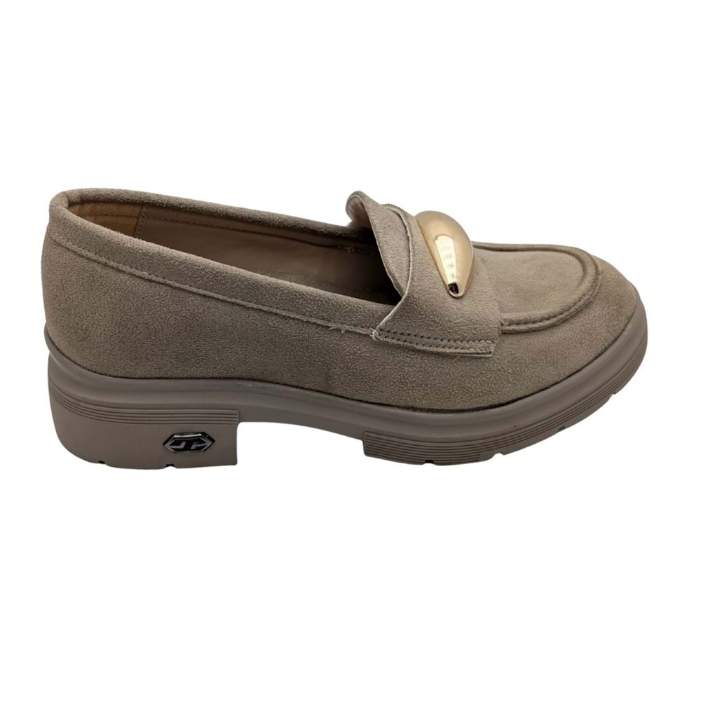 Seraphiel | Kadın Hakiki Deri Topuklu Loafer - ÇİĞDEM KUNDURA - Seraphiel - BEJ - 40