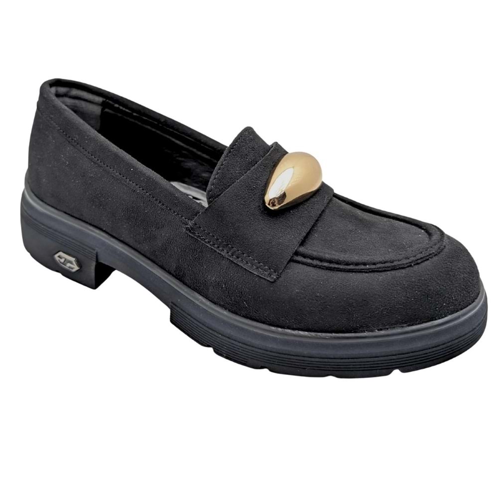 Seraphiel | Kadın Hakiki Deri Topuklu Loafer - ÇİĞDEM KUNDURA - Seraphiel - SİYAH - 40