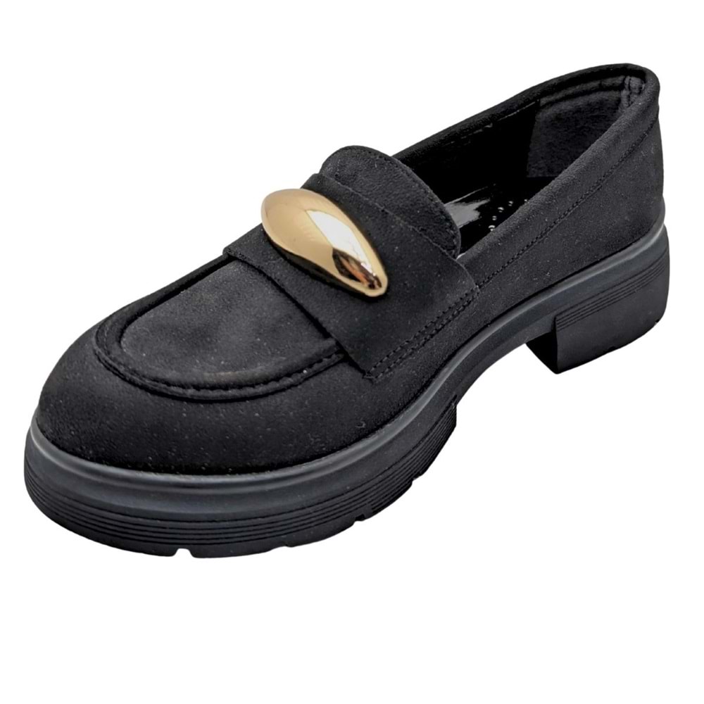 Seraphiel | Kadın Hakiki Deri Topuklu Loafer - ÇİĞDEM KUNDURA - Seraphiel - SİYAH - 40