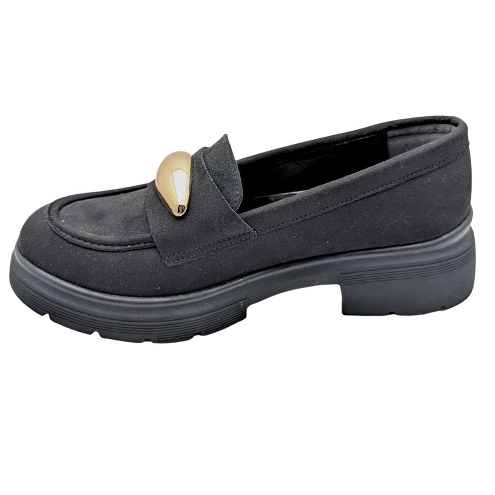 Seraphiel | Kadın Hakiki Deri Topuklu Loafer - ÇİĞDEM KUNDURA - Seraphiel - SİYAH - 40