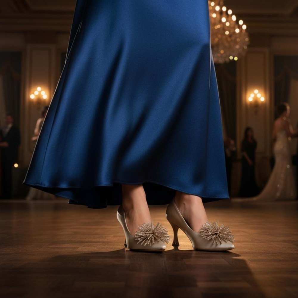 Zorva | Taş İşlemeli Stiletto Ayakkabı - ÇİĞDEM KUNDURA - Zorva - BEJ - 40