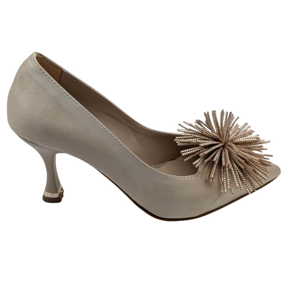 Zorva | Taş İşlemeli Stiletto Ayakkabı - ÇİĞDEM KUNDURA - Zorva - BEJ - 40