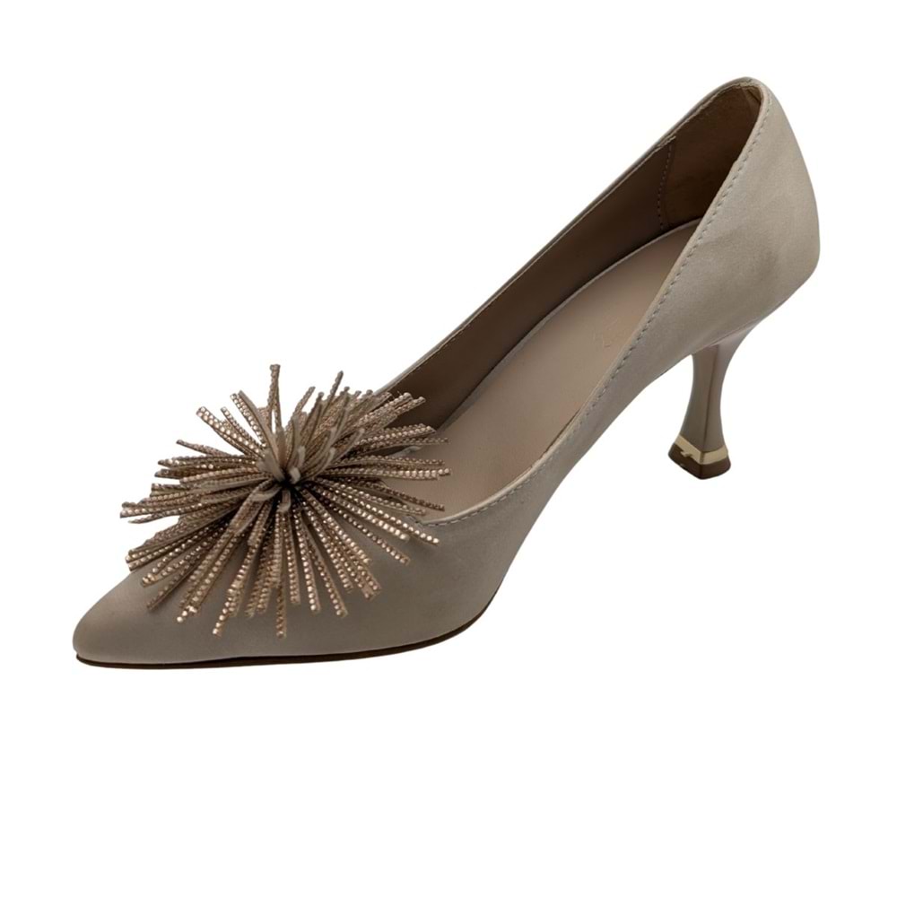 Zorva | Taş İşlemeli Stiletto Ayakkabı - ÇİĞDEM KUNDURA - Zorva - BEJ - 40