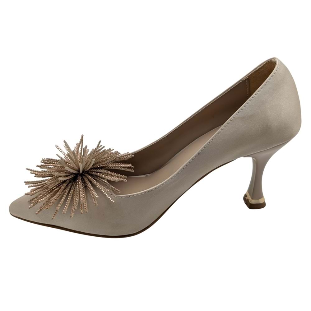 Zorva | Taş İşlemeli Stiletto Ayakkabı - ÇİĞDEM KUNDURA - Zorva - BEJ - 40