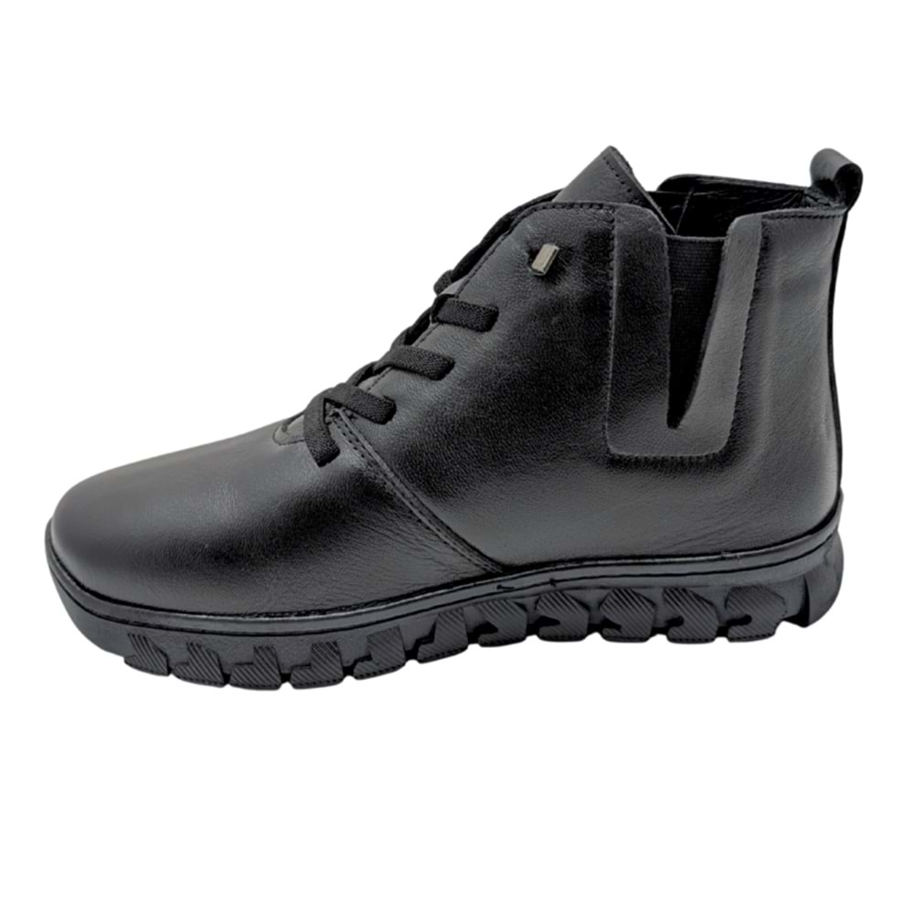 Voyager - 9830 | Kadın Ortopedik Deri Bot - SİYAH - 40