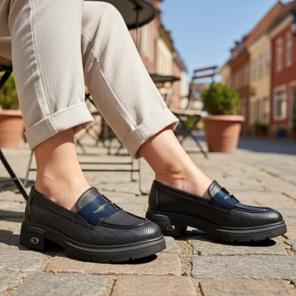 Lgoth | Kadın Topuklu Loafer Ayakkabı - SİYAH - 40