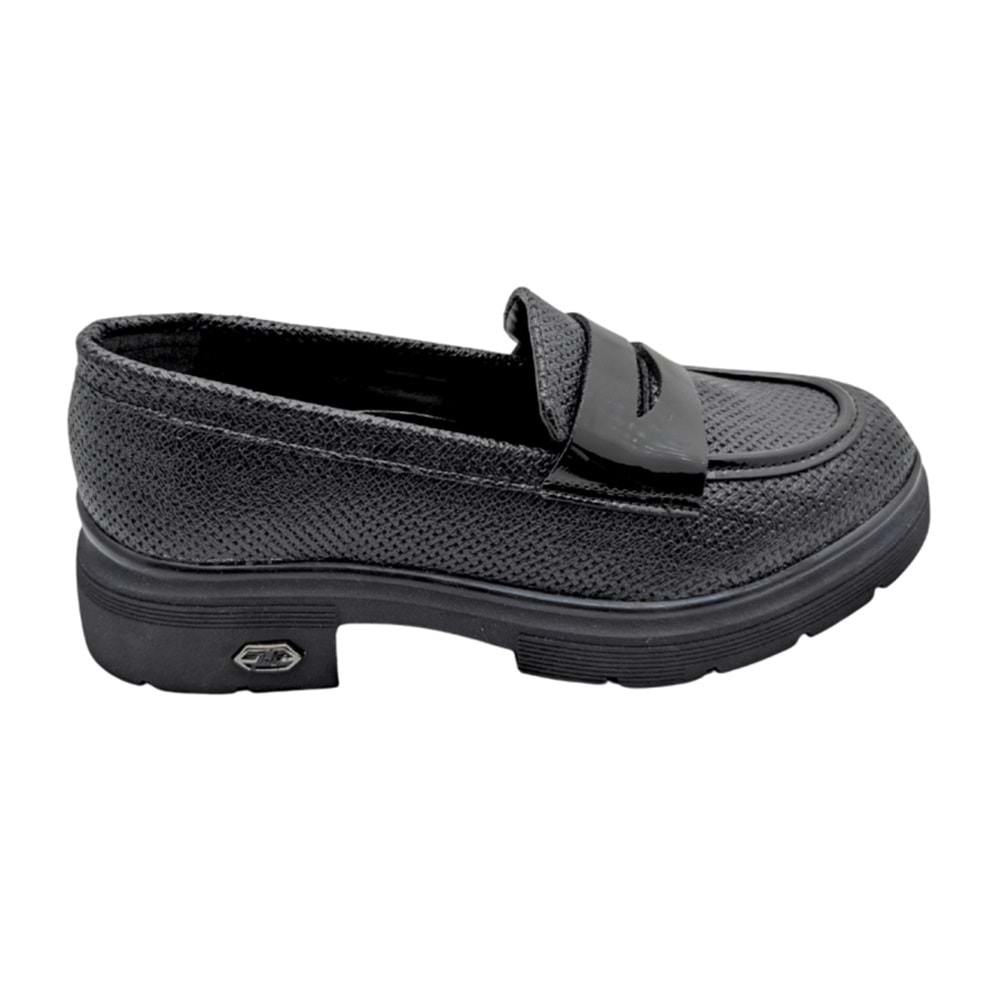 Lgoth | Kadın Topuklu Loafer Ayakkabı - SİYAH - 40