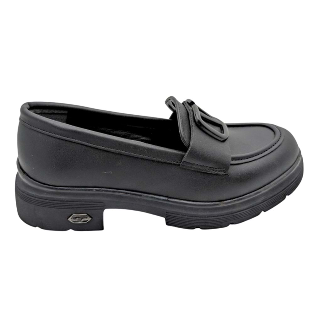 Kvorn | Kadın Topuklu Loafer Ayakkabı - SİYAH - 40