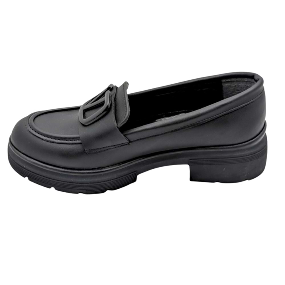 Kvorn | Kadın Topuklu Loafer Ayakkabı - SİYAH - 40