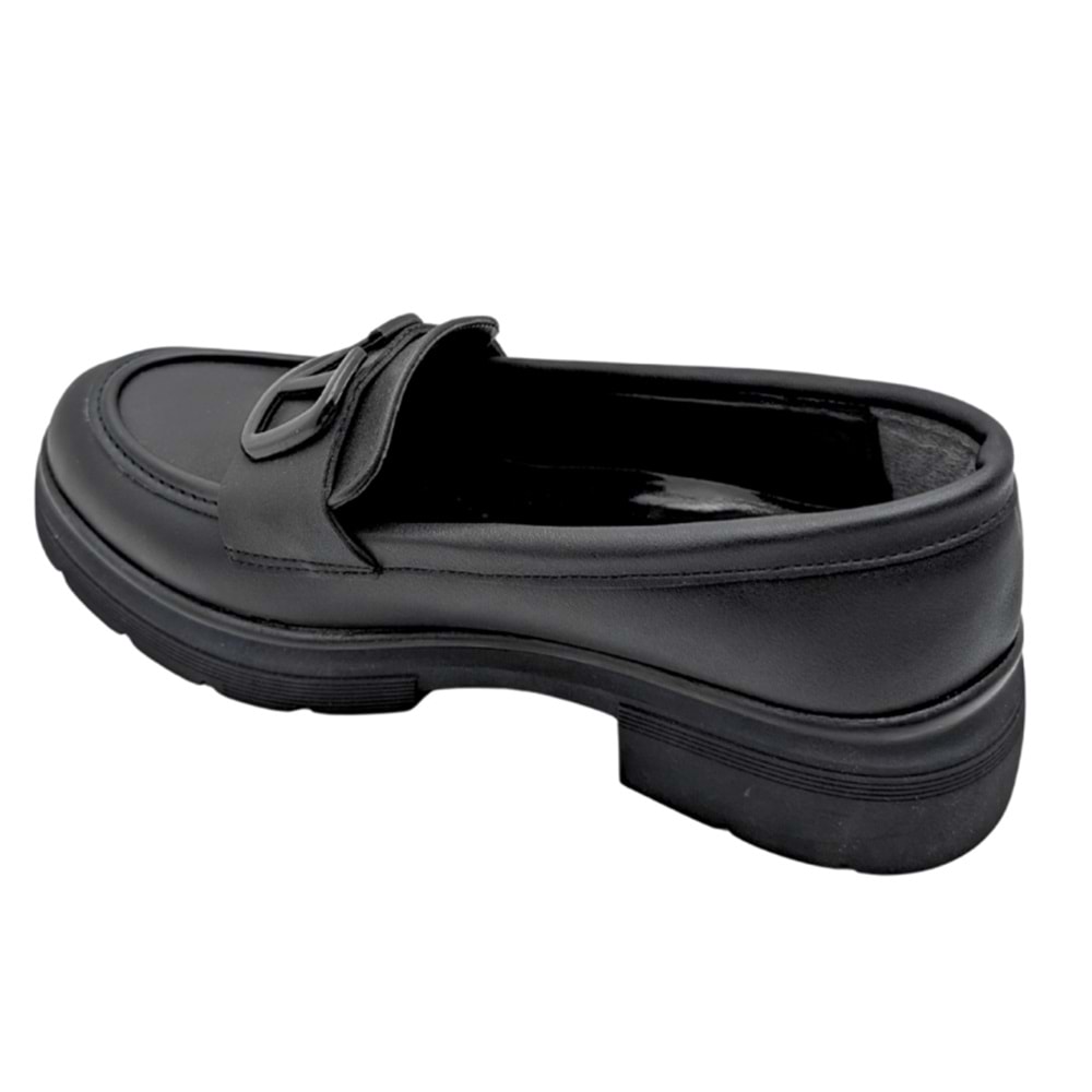 Kvorn | Kadın Topuklu Loafer Ayakkabı - SİYAH - 40