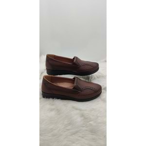 ÇİĞDEM GERÇEK DERİ KEMİK ÇIKINTISINA ÖZEL TAM ORTOPEDİK ÜSTÜ TAŞLI KADIN AYAKKABI ( BELAX 600 ) - TABA - 36 - ST00718-TABA-36
