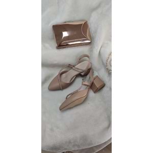 ÇİĞDEM NUDE TAŞLI ALÇAK TOPUK ABİYE BABET AYAKKABI (WİE AT1C) - NUDE - 39 - ST01718-NUDE-39