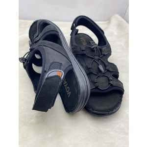 VOYAGER 4722 SİYAH HAKİKİ NUBUK DERİ SANDALET - SİYAH - 43 - ST02427-12274