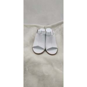 ÇİĞDEM GERÇEK DERİ BEYAZ KALIN TOPUKLU TERLİK - BEYAZ - 39 - ST02532-12788