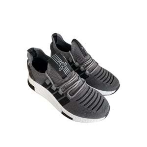ÇİĞDEM ÇOK RAHAT SÜS BAĞLI FİLELİ SNEAKER AYAKKABI(AXS) - füme-beyaz-siyah - 37