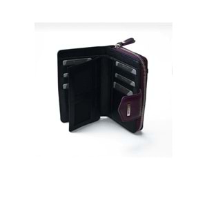 GRANDE - 2716 - GERÇEK DERİ KADIN CÜZDAN - MÜRDÜM - STANDART - ST02784-14188