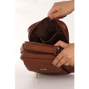 GRANDE - 4588- GERÇEK DERİ ERKEK OMUZ ÇANTA - TABA - STANDART