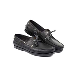 HAKİKİ DERİ ERKEK CASUAL LOAFER AYAKKABI - SİYAH - 41