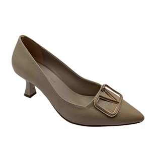 Çiğdem Kundura Serenova Kadın Suni Deri Stiletto Ayakkabı - Serenova - KREM - 36